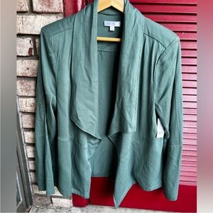 Daily Threads Green Large Drape Front Jacket with Shoulder Pads